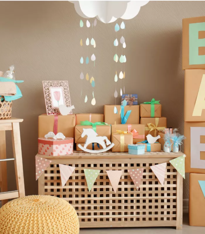 ideias criativas decoração chá de fraldas simples