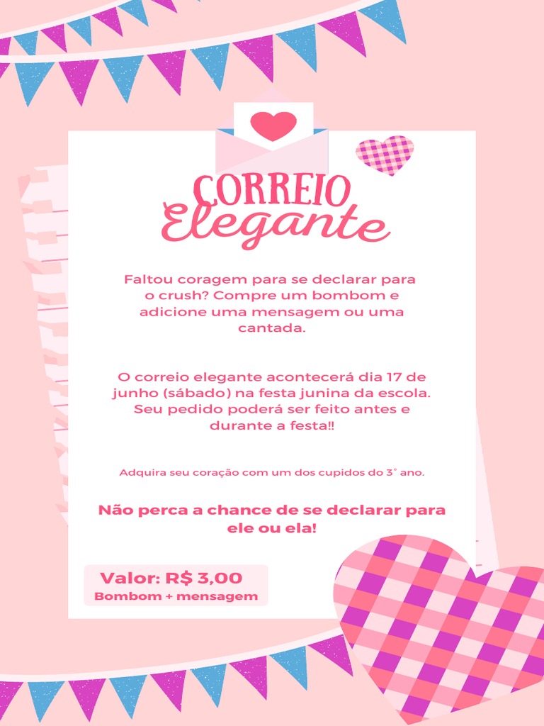 como fazer correio elegante para imprimir