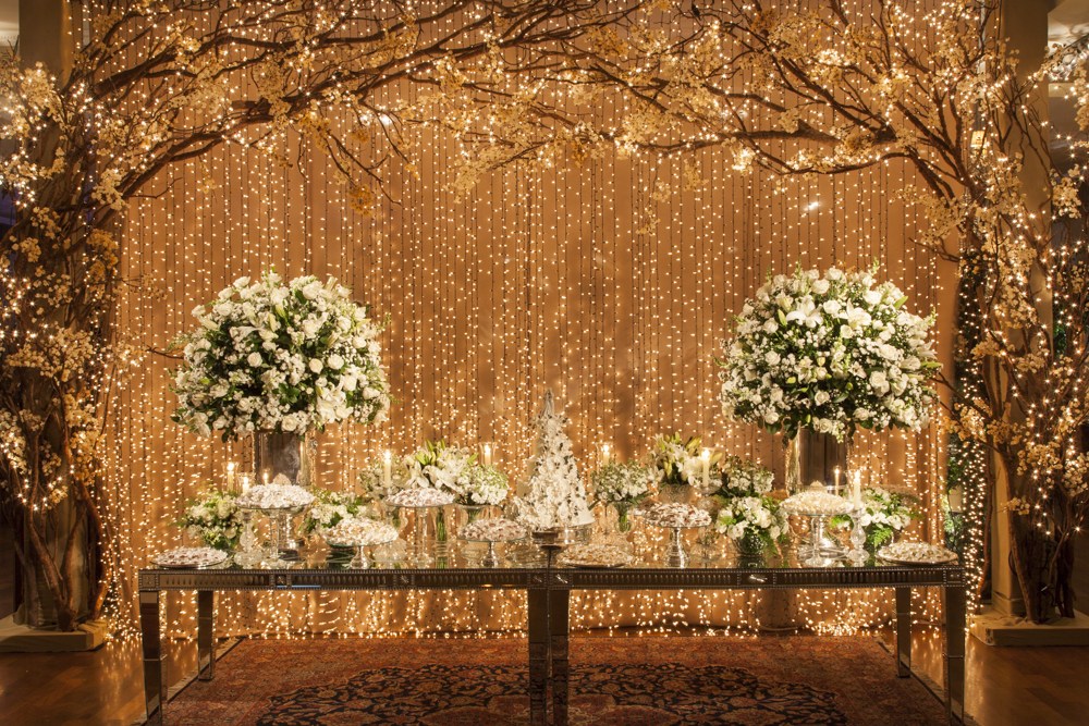 fundo de casamento dourado