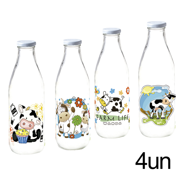 garrafa de vidro de leite