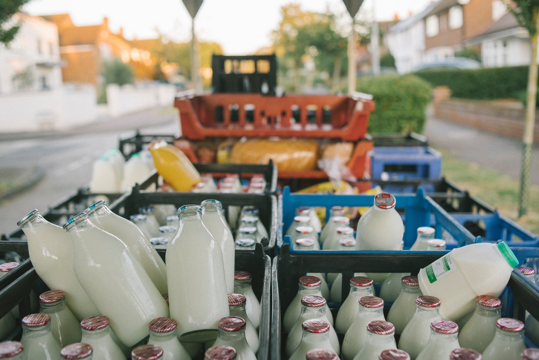 garrafa de vidro de leite
