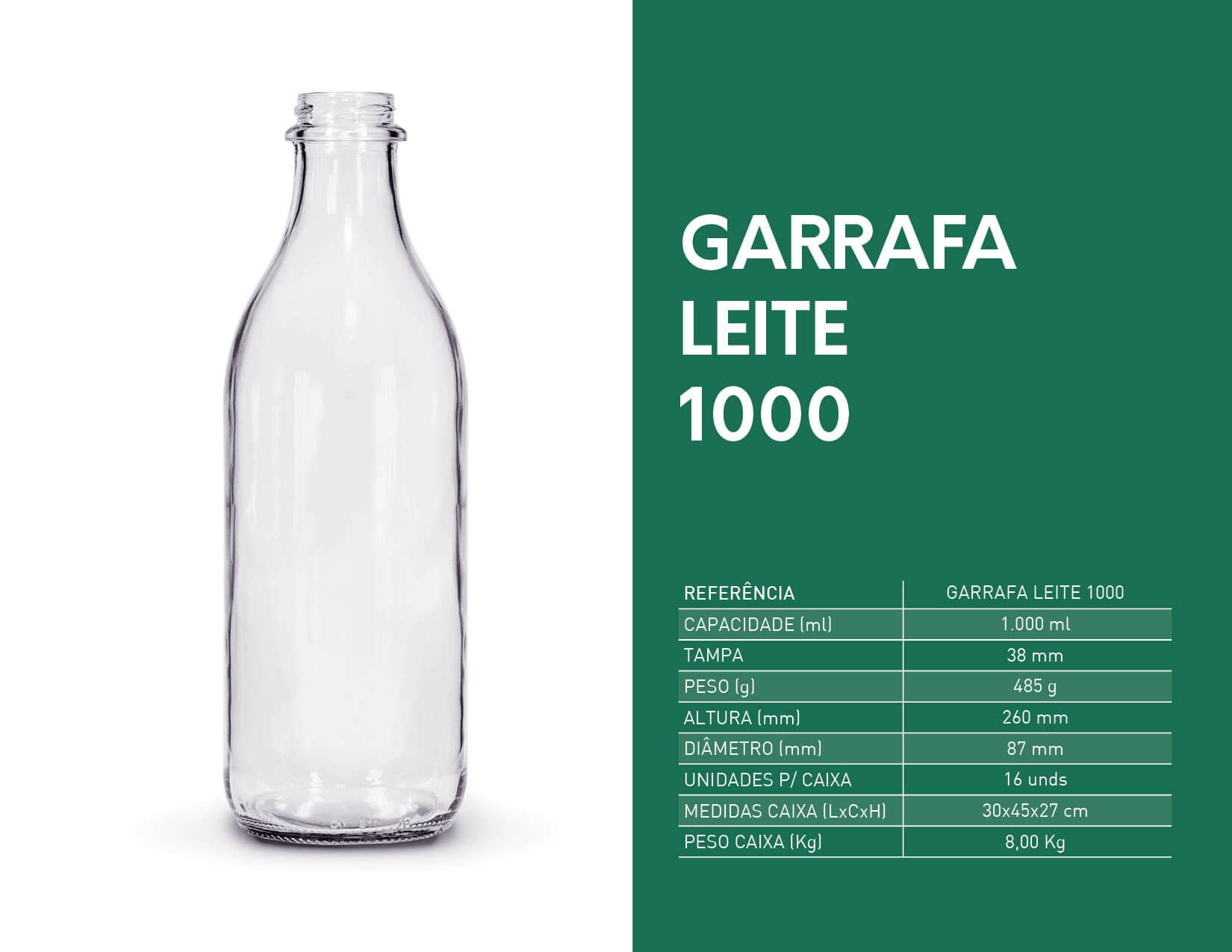 garrafa de vidro de leite