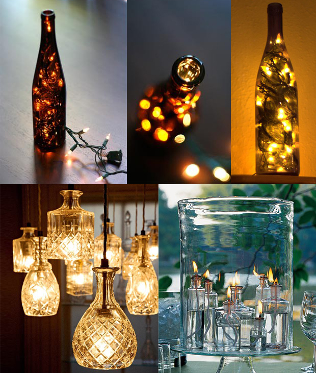 como fazer luminária garrafa vinho fio de fada