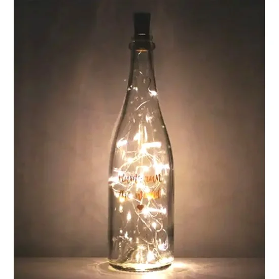 ideias criativas garrafas com luzes decoração