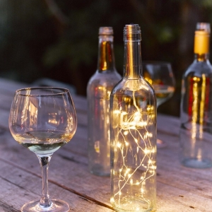 fio de fada com rolha vs garrafa led pronta