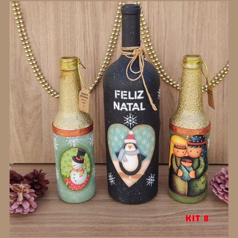 garrafas decoradas natal diy
