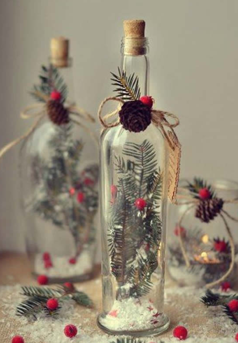 garrafas de vinho decoradas natal