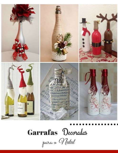 garrafas de vinho decoradas natal