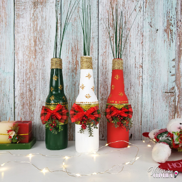 garrafas de cerveja decoradas natal