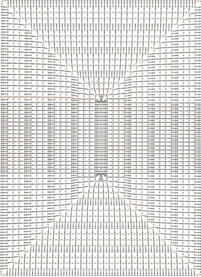 gráfico de crochê retangular para caminho de mesa