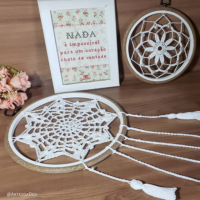 mandalas de crochê com linha anne