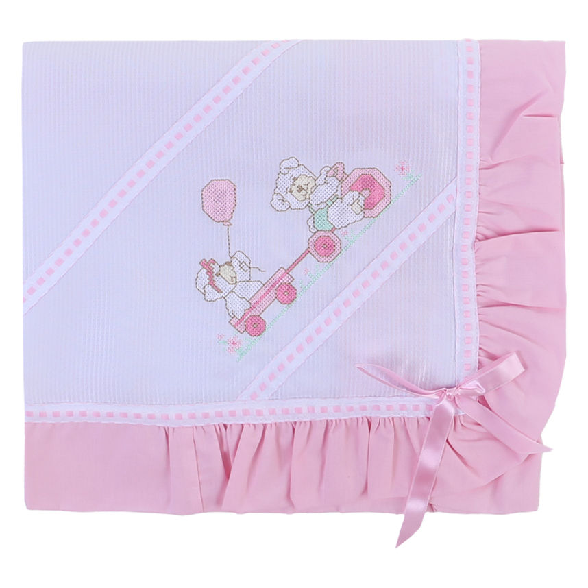 ponto cruz tema personagens infantis manta bebê