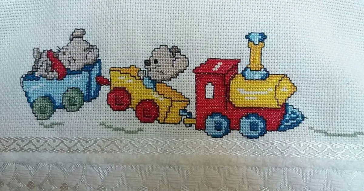 ponto cruz para manta de recém-nascido