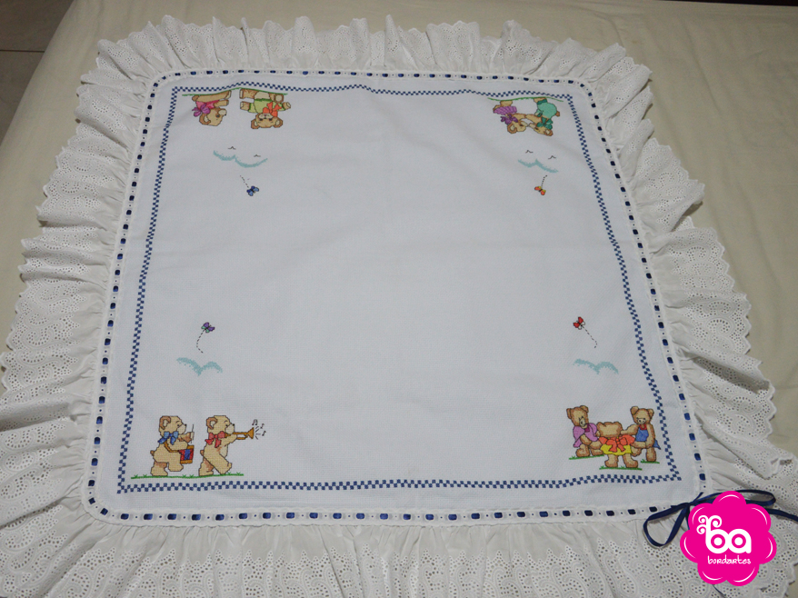 ponto cruz para manta 80x60