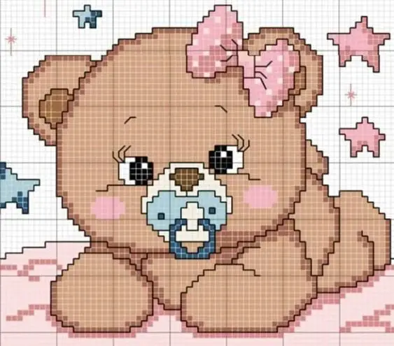 ponto cruz barrado manta bebê