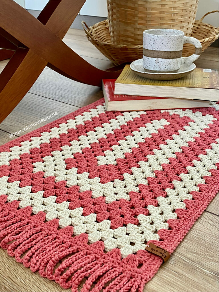 gráfico de tapete de crochê colorido