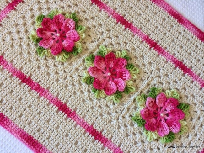 tapete de crochê simples gráfico