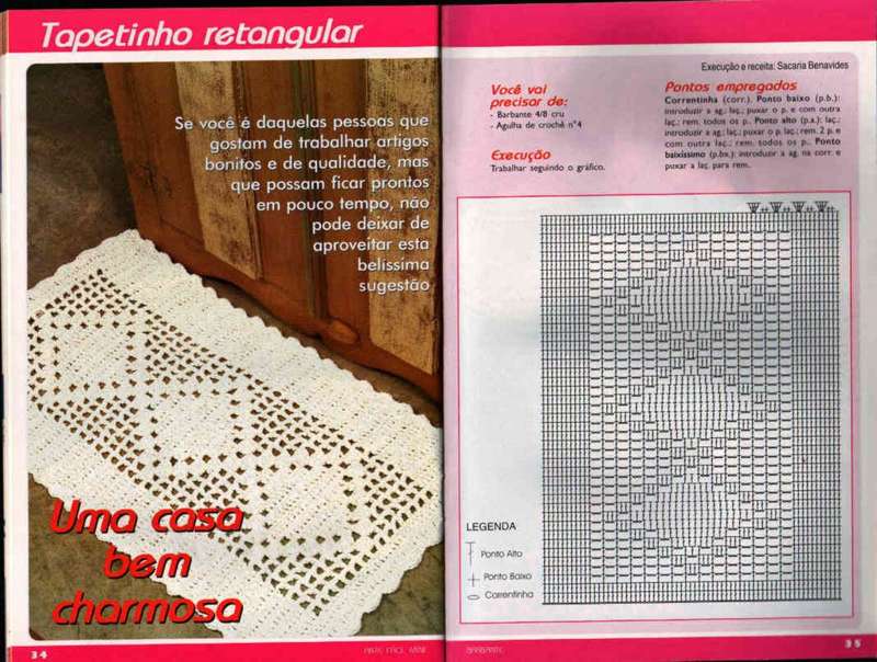 gráfico passadeira crochê cozinha