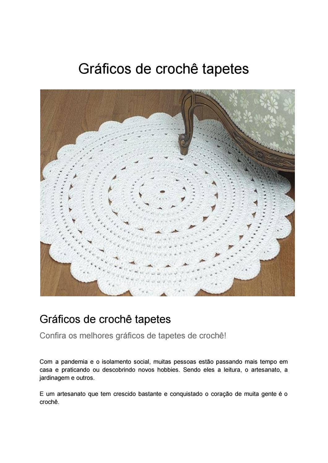 tapete de crochê sala fio conduzido gráfico