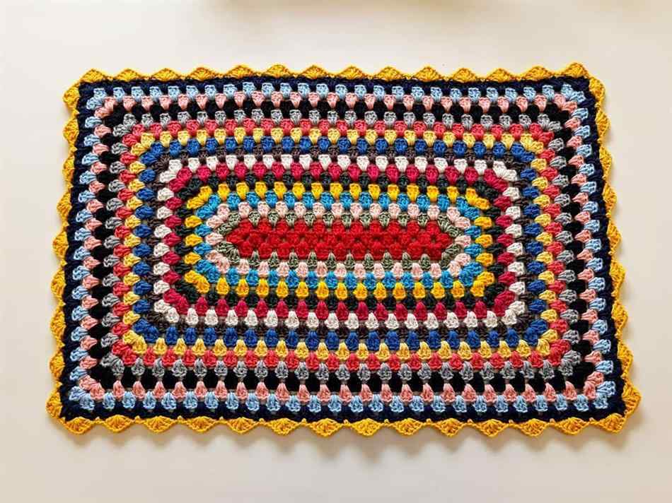 gráfico tapete de crochê para sala retangular
