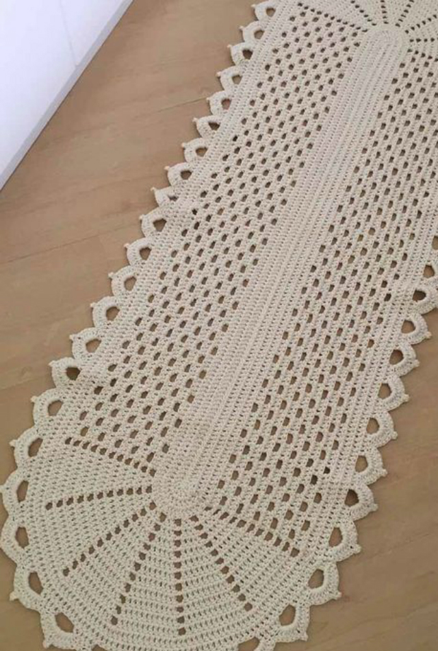 passadeira de crochê filé com gráfico