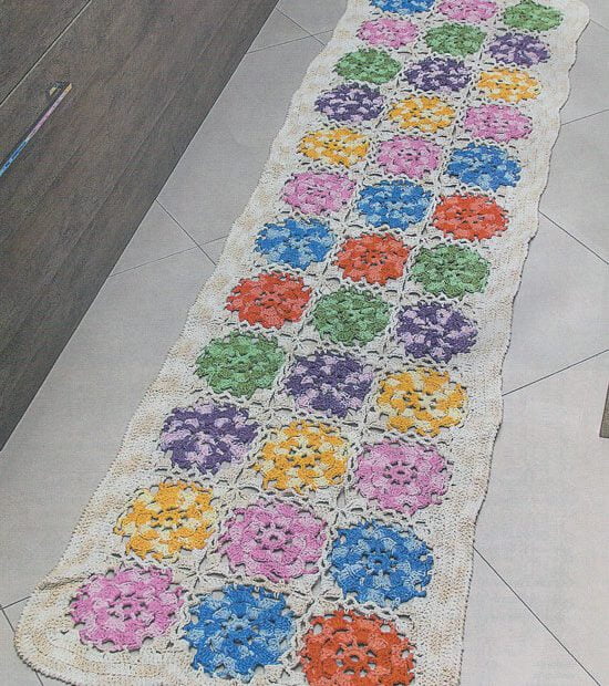 passadeira em crochê com gráficos