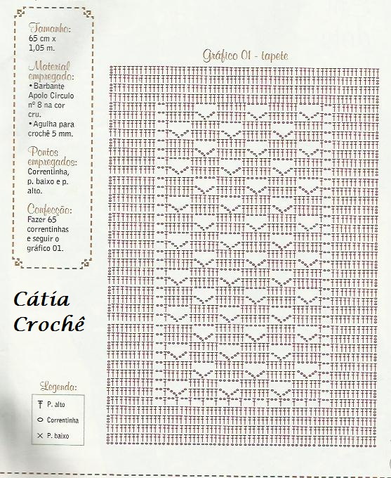 passadeira de crochê com bico russo