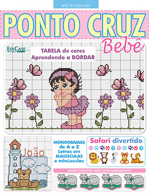 ponto cruz com nome bebê menina