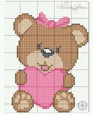 gráficos de ponto cruz para imprimir bebê feminino
