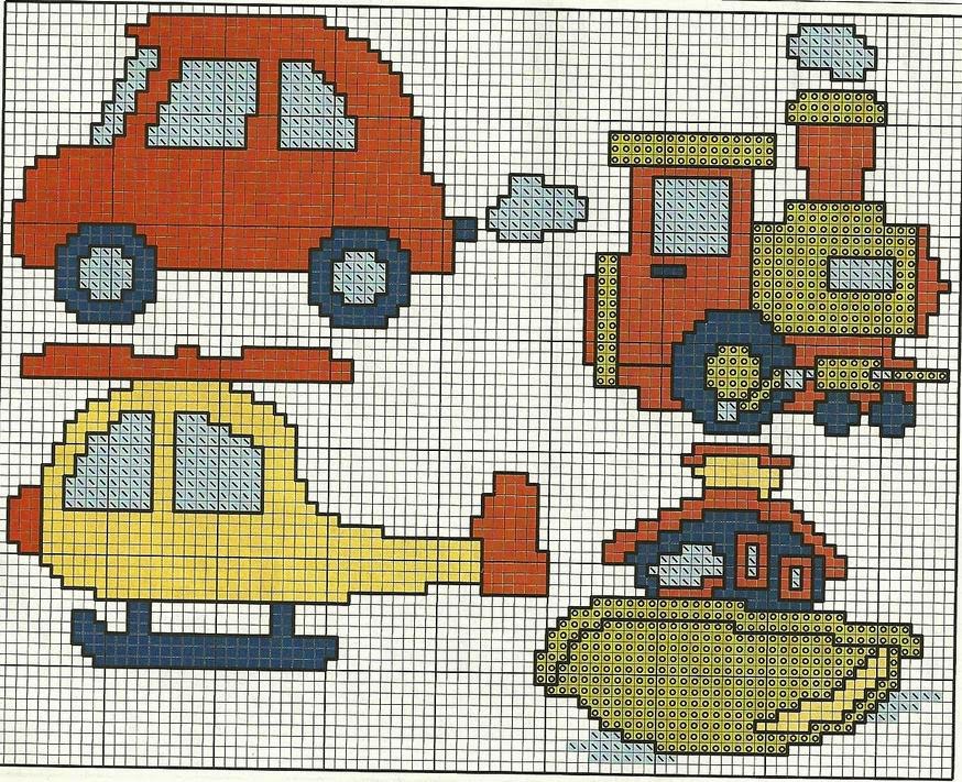 grafico ponto cruz bebe menino pipa