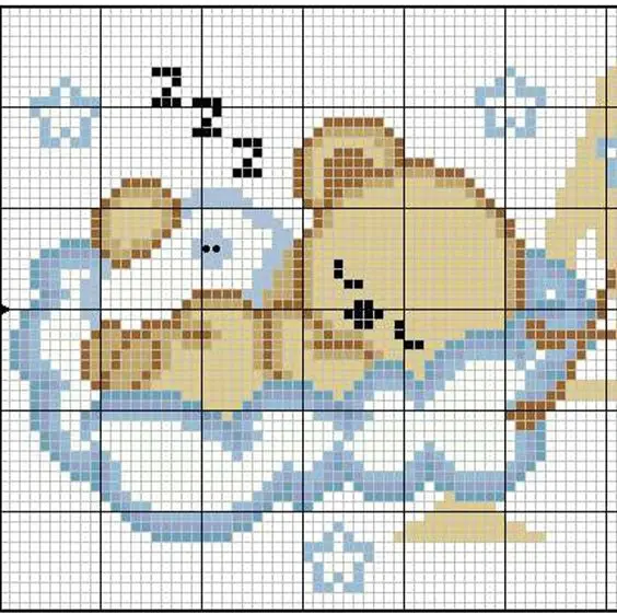 grafico ponto cruz bebe menino alfabeto