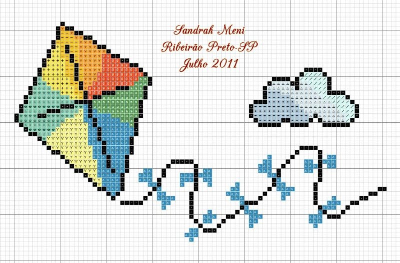 grafico ponto cruz bebe menino alfabeto