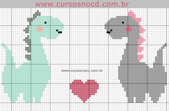 gráficos ponto cruz animais infantis