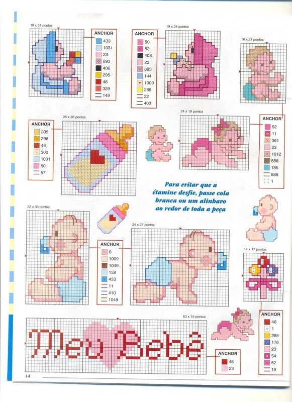 Alfabetos em ponto cruz para personalização infantil