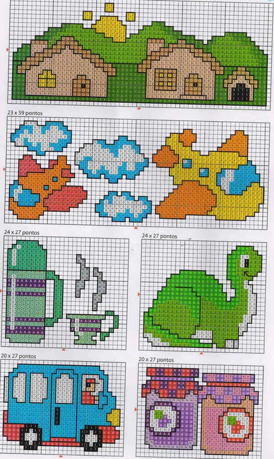 grafico ponto cruz mundo bita infantil