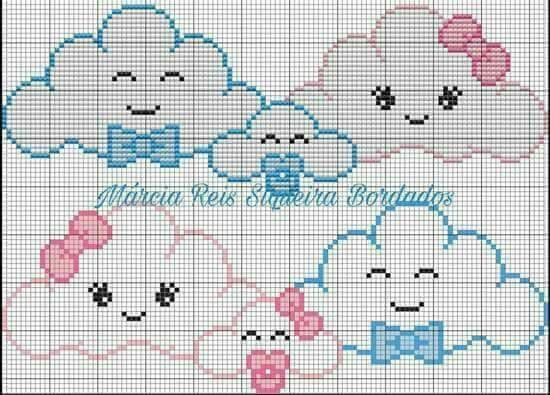 grafico ponto cruz infantil com nome