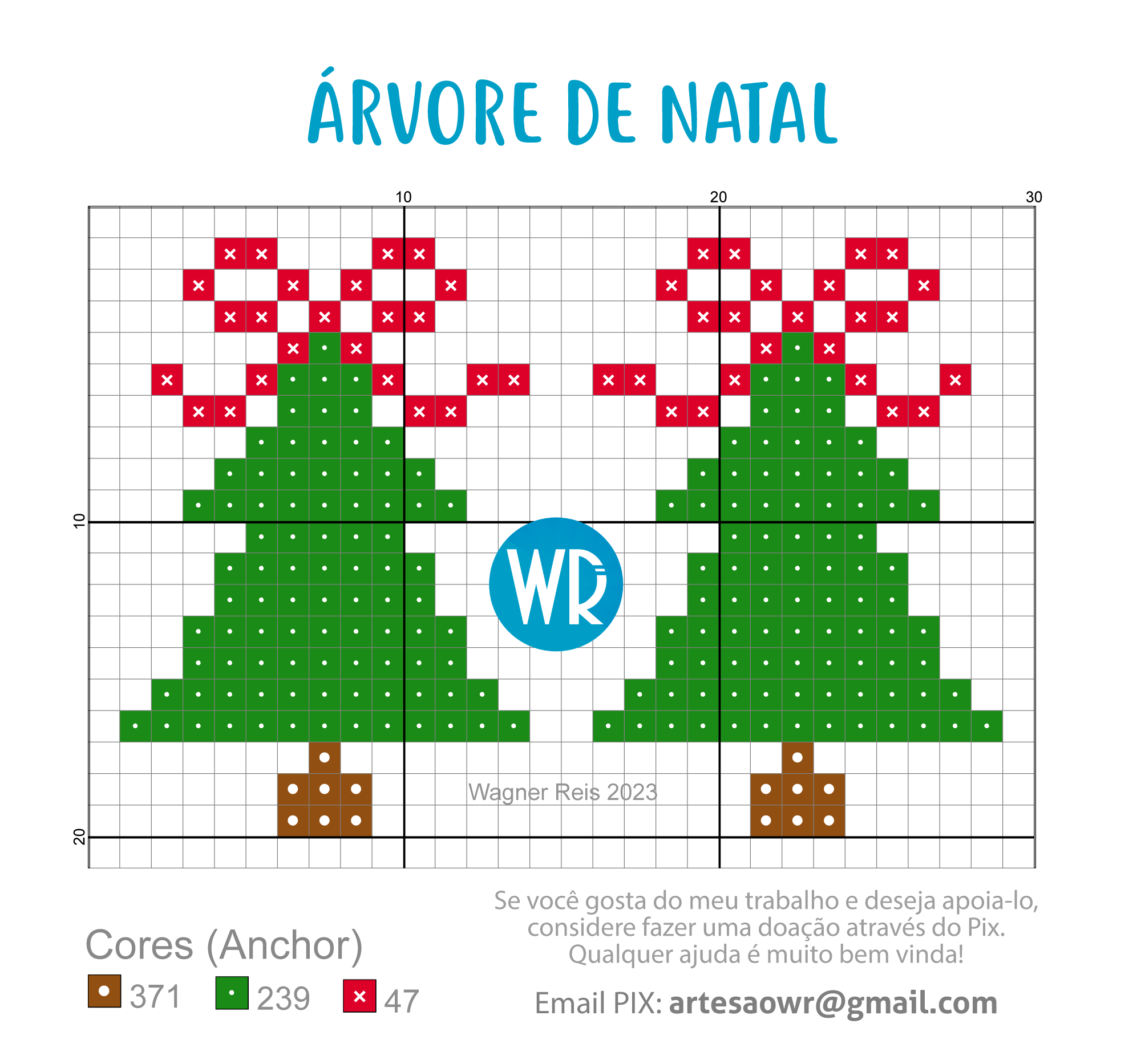 gráfico ponto cruz papai noel pano de prato