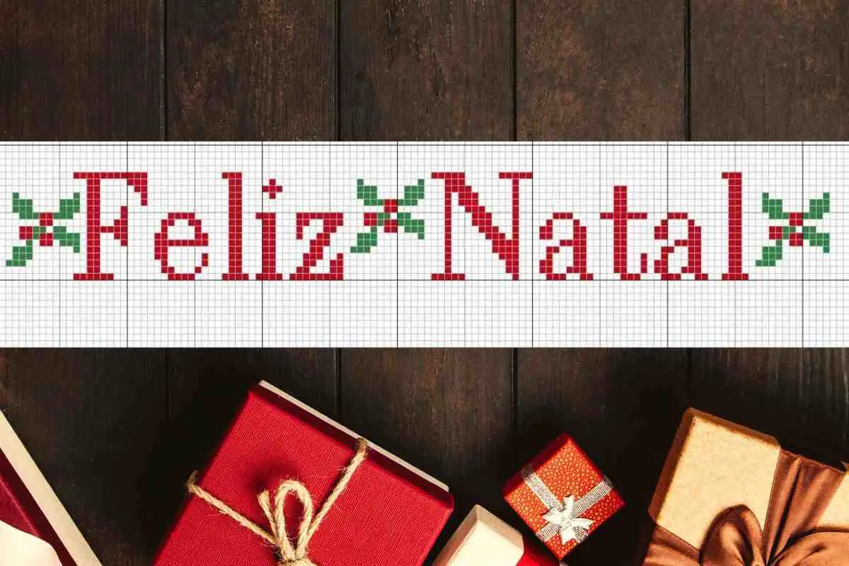 gráfico ponto cruz natal simples