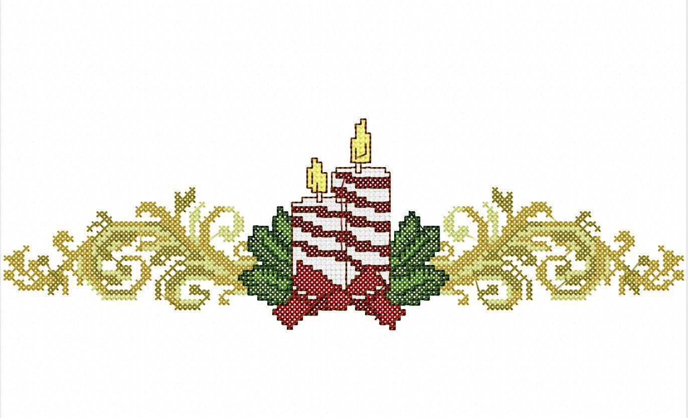 ideias ponto cruz natal pano de prato