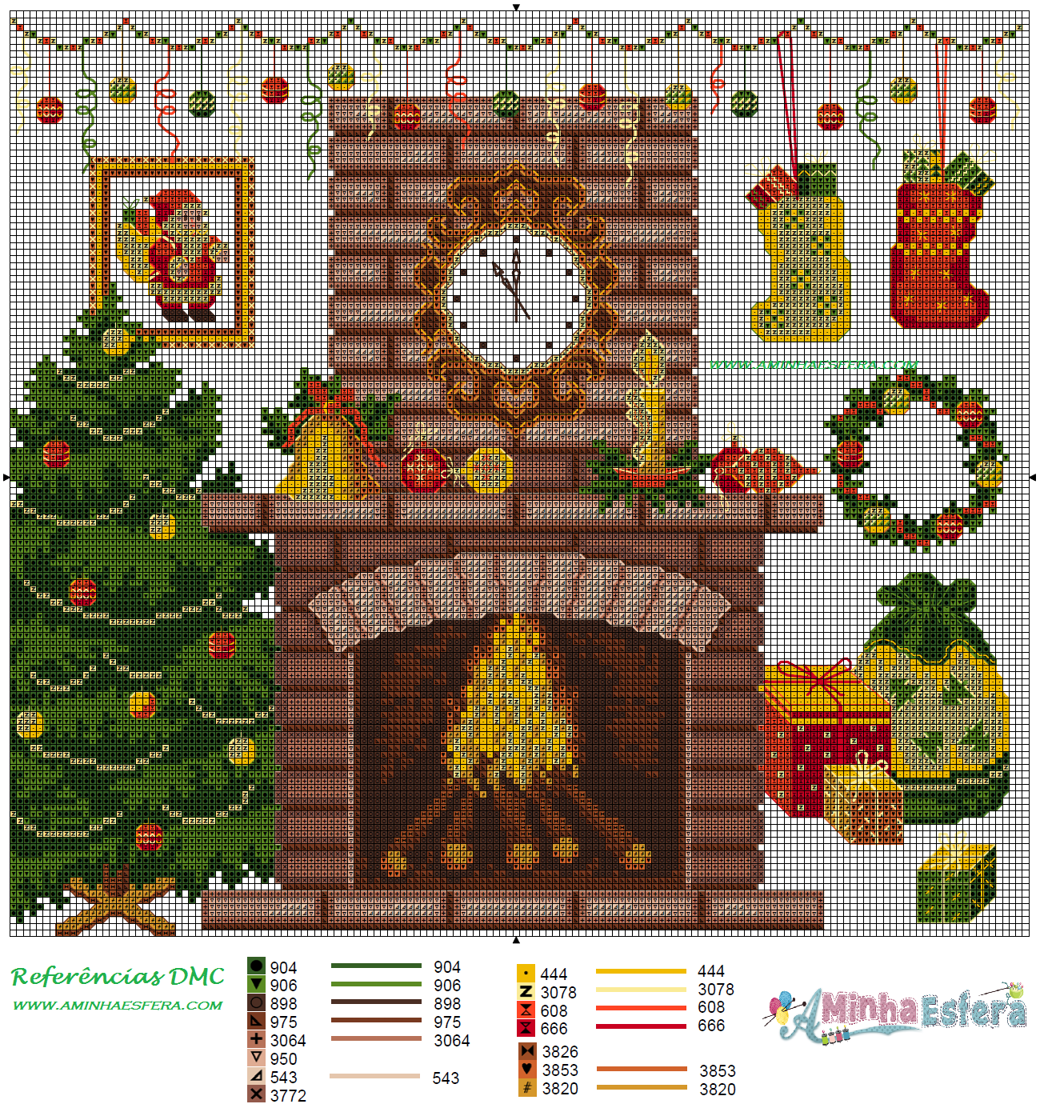 matriz ponto cruz natal pano de prato grátis