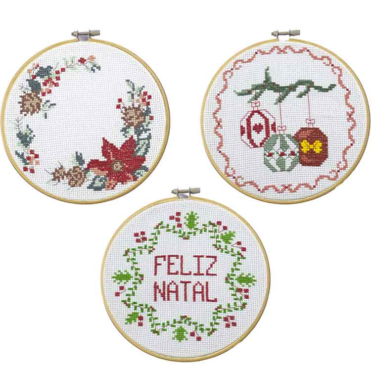 ideias ponto cruz natal pano de prato