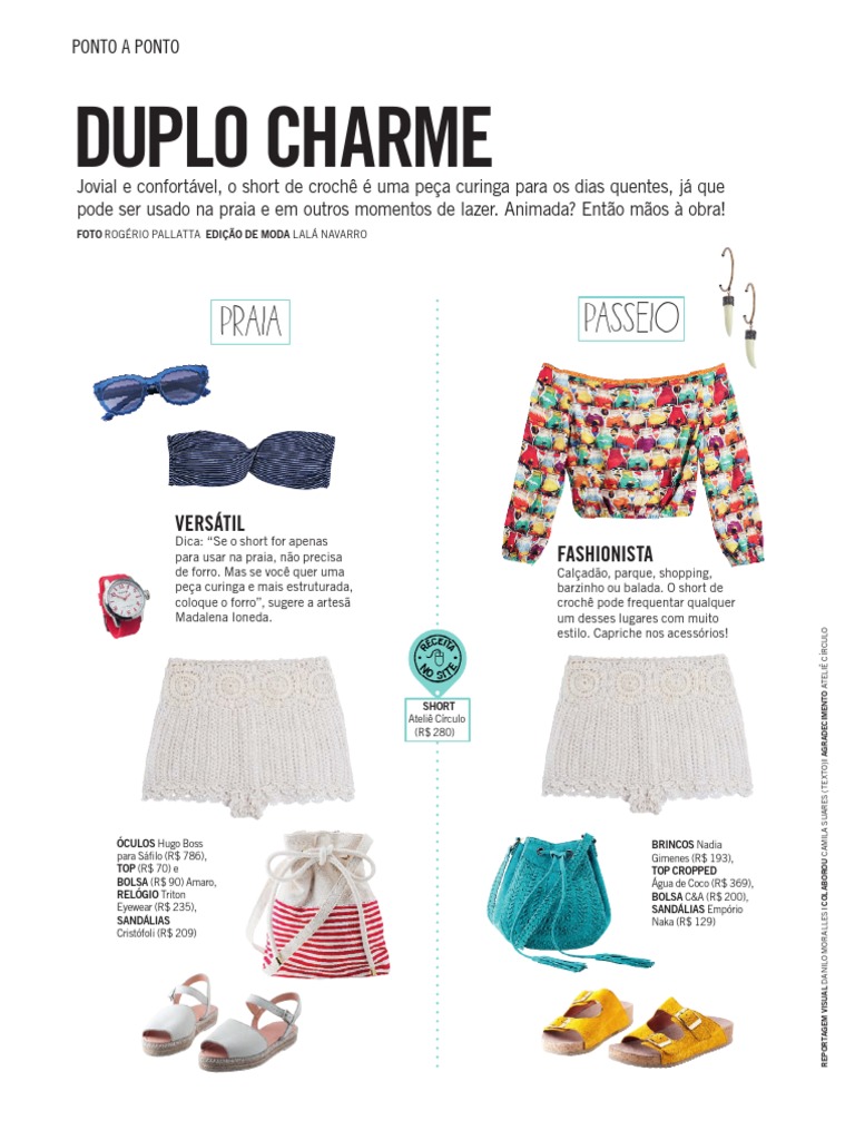 Short de crochê estilo blogueira