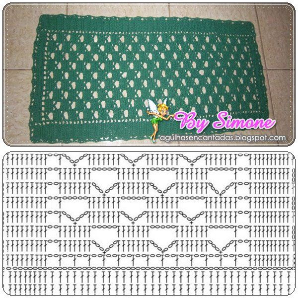 tapete de croche retangular torto como corrigir