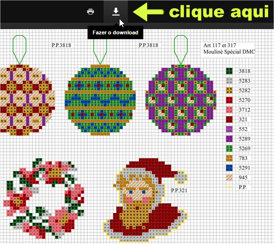 Gráficos de ponto cruz de Natal para trilhos de mesa