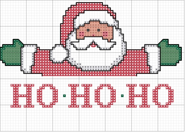 Gráficos de ponto cruz de Natal com Papai Noel