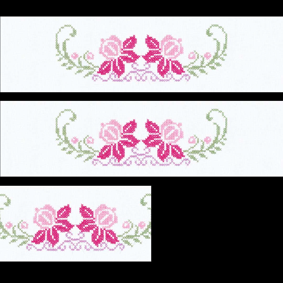 ponto cruz com flores simples