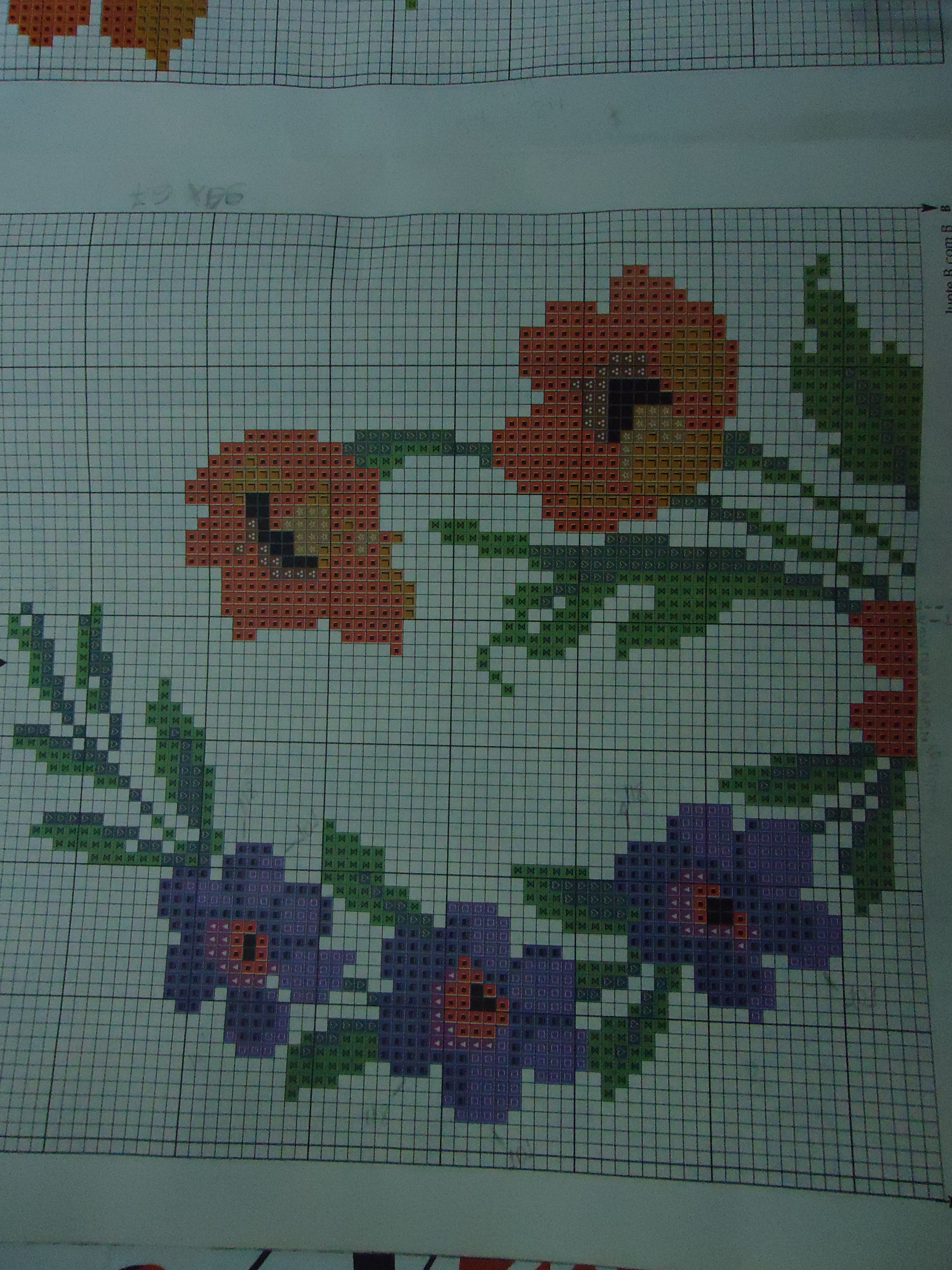 Gráficos de ponto cruz para toalhas de mesa