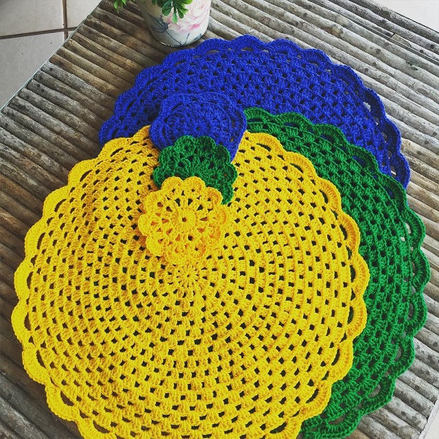 gráficos de crochê para sousplat