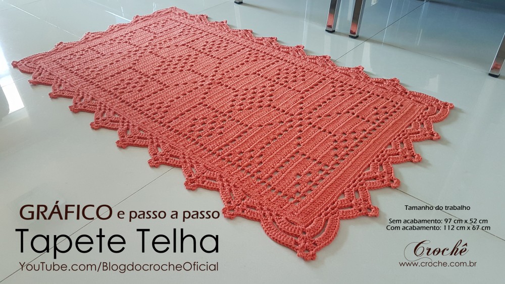 gráficos de tapetes de crochê em barbante
