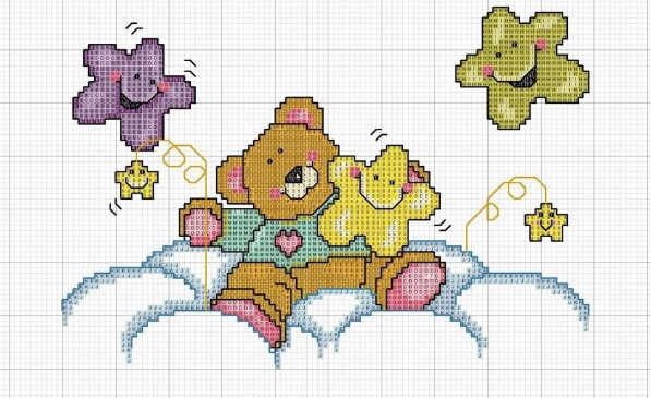 gráfico ponto cruz bebê menino